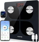 USB Rechargeable Smart Body Fat Scales – Digital Bluetooth Bathroom Weighing Scale with Baby Mode, BMI & Body Composition Monitor